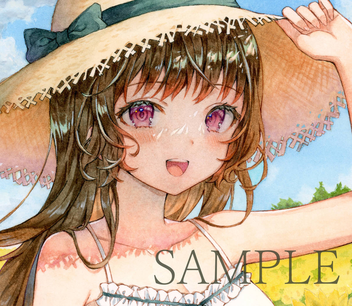 同人手描きイラスト ＊オリジナル＊ひまわり 手描きイラスト