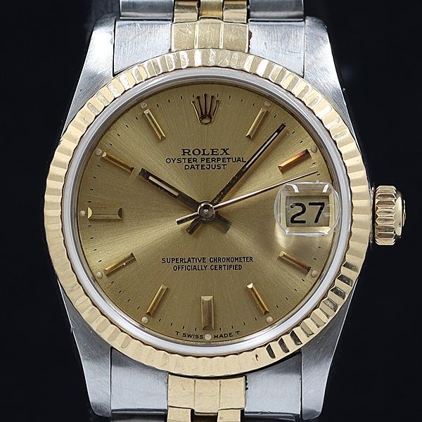 1円 稼働 良品 ロレックス 68273 9220316 デイトジャスト シャンパン文字盤 メンズ腕時計 OGH 0033550