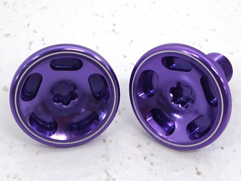 DRT バリアルDISHホイールキャップ　パープル(2個) ☆中古☆DRT バリアル ホイールキャップ パープル 2個セット（VARIAL