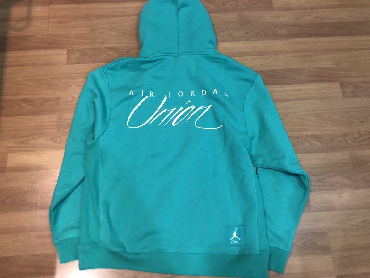 ☆新品☆jordan × unionパーカーMエメラルドグリーン/nikestussy x 