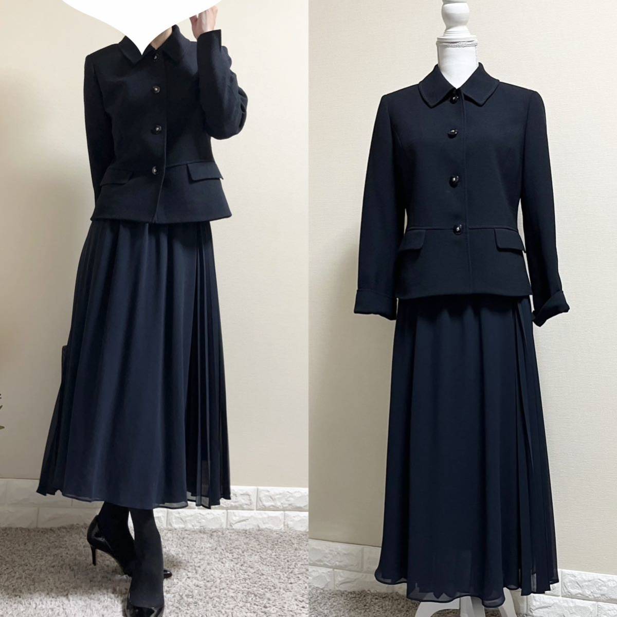 L スーツ！お受験スーツ！Graselia ジャケット　アローズ　スカート　濃紺　七五三　入学式　卒業式　入園式　卒園式　ママスーツ