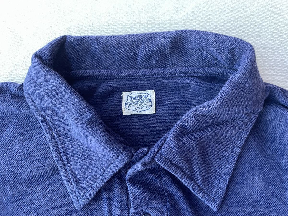 中古美品TENDERLOIN テンダーロイン POLO ポロシャツ ネイビー L