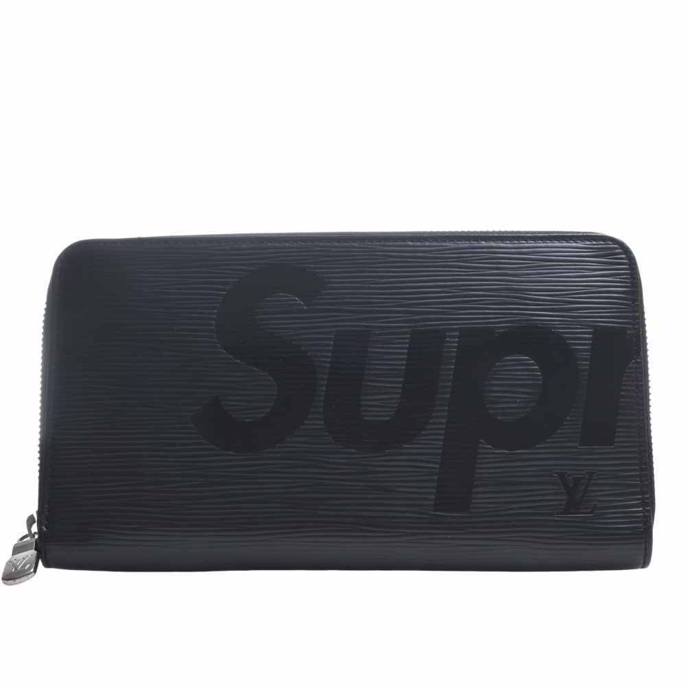 【中古】LOUIS VUITTON ルイヴィトン Supremeコラボ エピ ジッピー オーガナイザー ラウンドファスナー 長財布 M67723 ブラック by