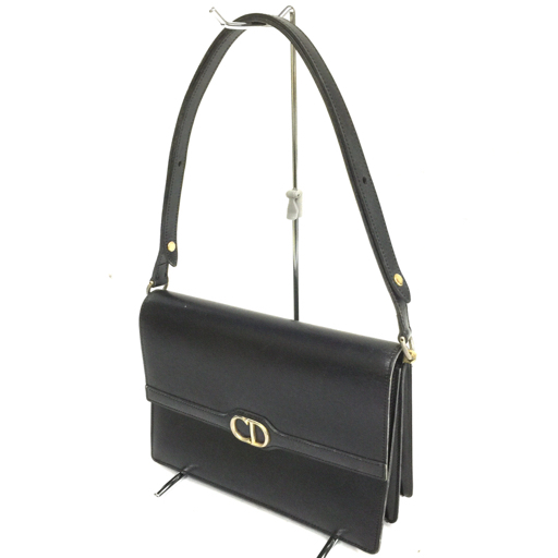 クリスチャンディオール CD レザー ショルダーバッグ 肩がけ ブラック レディース Christian Dior QS093-88