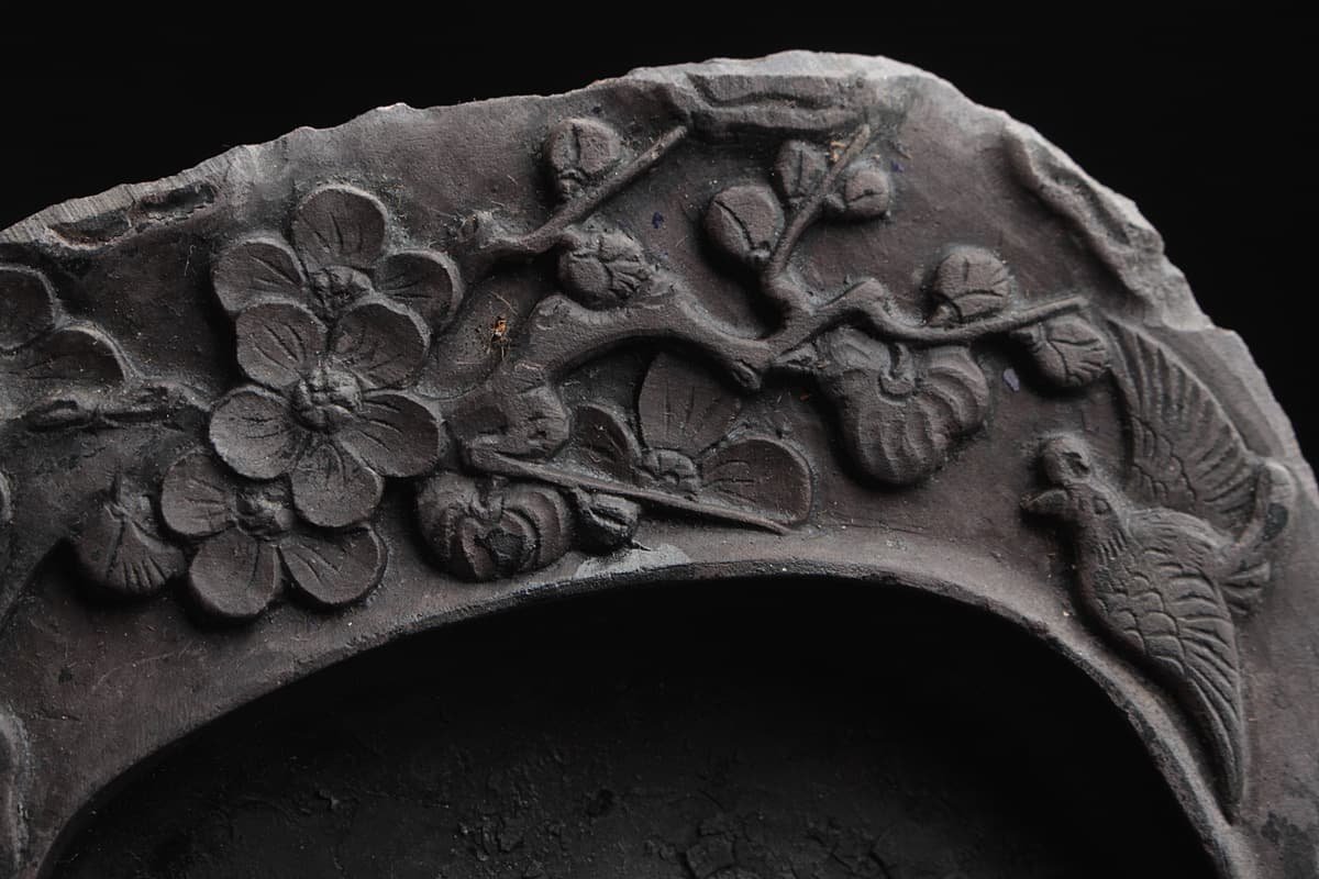 端渓 6吋 硯石 端渓硯 実用硯 木箱 書道用品YANTAI