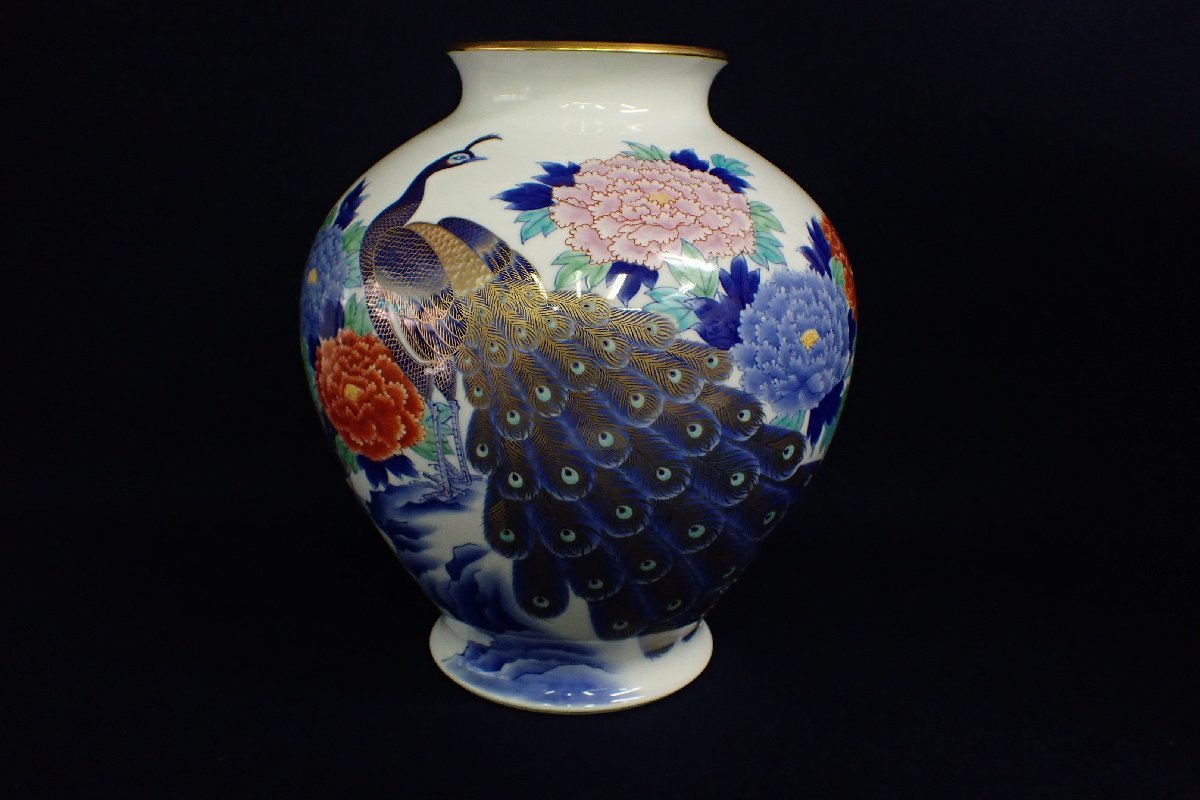 香蘭社 花瓶/壺/花入 孔雀 ACBF 中古品 香蘭社 -香蘭社 2026年最新