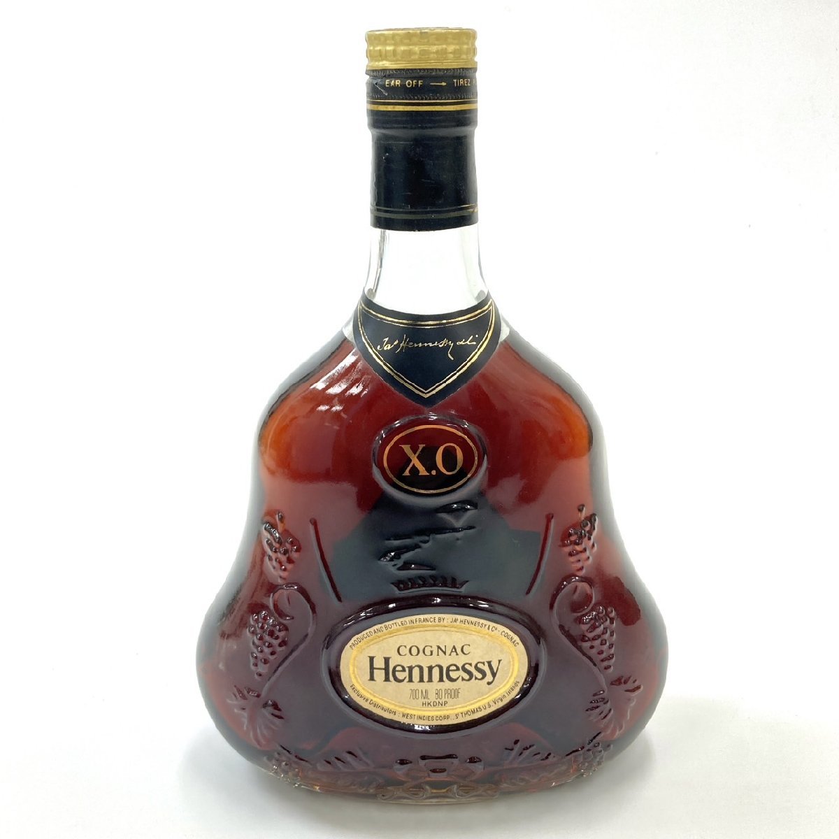 1円スタート 未開栓 Hennessy ヘネシー XO クリアボトル 金キャップ 