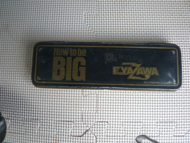 矢沢永吉 缶ペンケース HOW TO BE BIG 味わい深い落書きあり 当時物