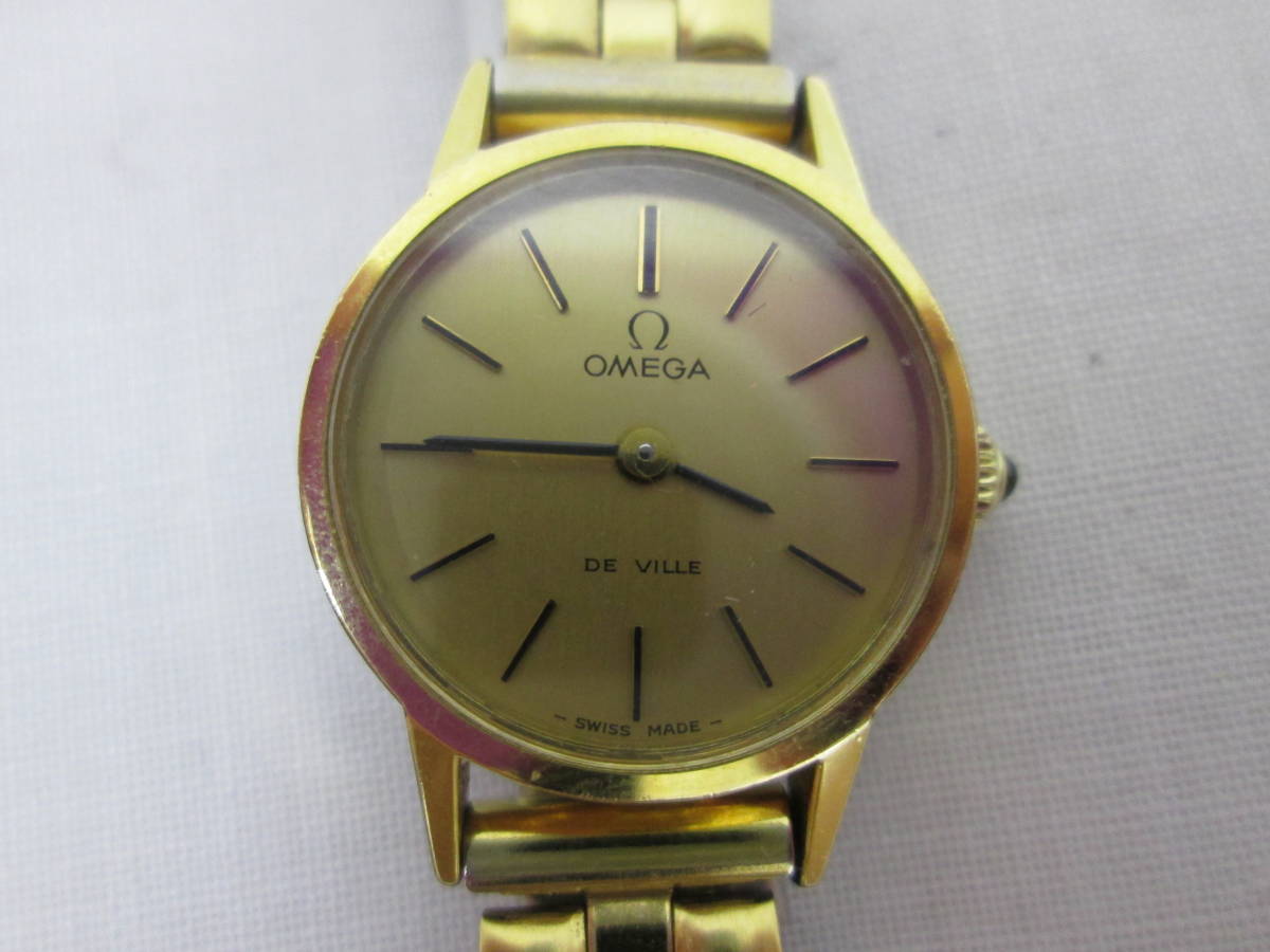 85)♪オメガ OMEGA デビル De Ville 手巻き レディース腕時計 ゴールド