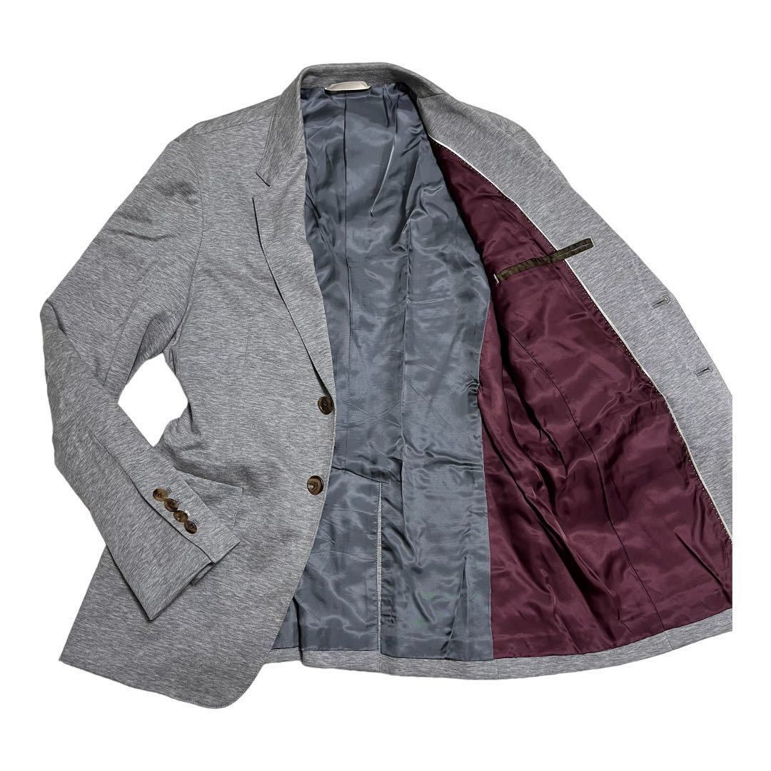 ポールスミス【漢のお洒落】Paul Smith collection メンズ テーラードジャケット 総裏 裏地 ボルドー 秋冬 Lサイズ グレー