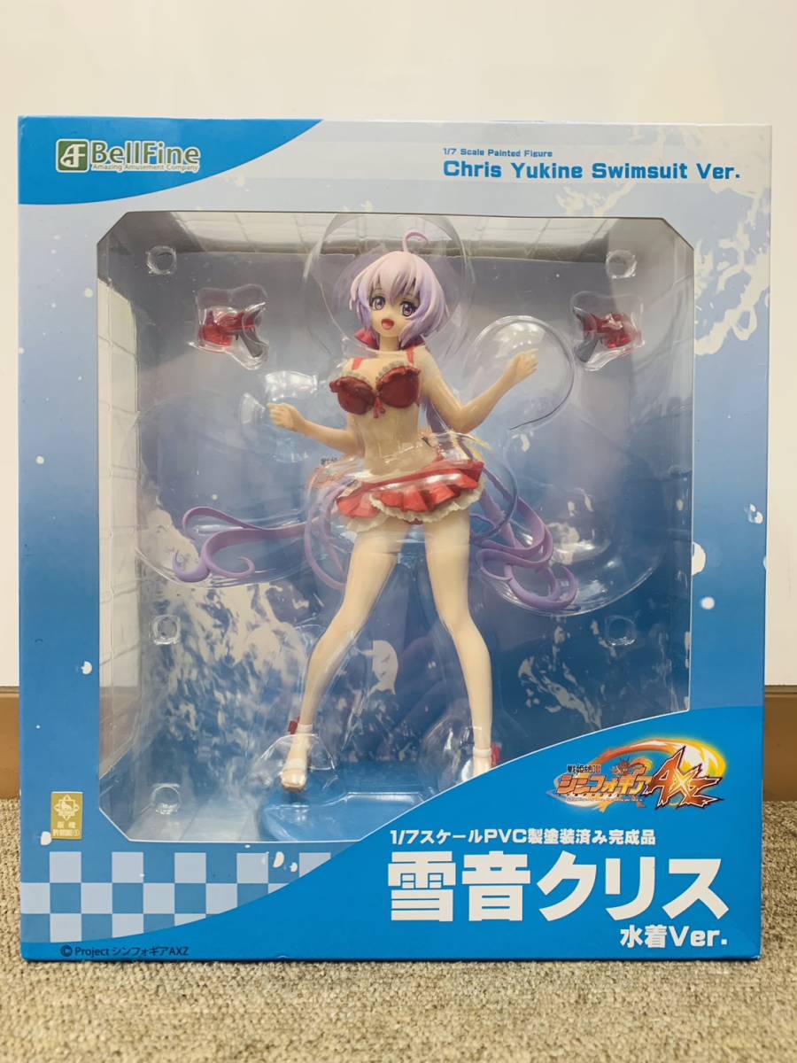 【現状品】 BellFine ベリファイン 戦姫絶唱シンフォギアAXZ 1/7 雪音クリス 水着Ver. フィギア 一部塗装げあり 高さ約25cm 横約10cm