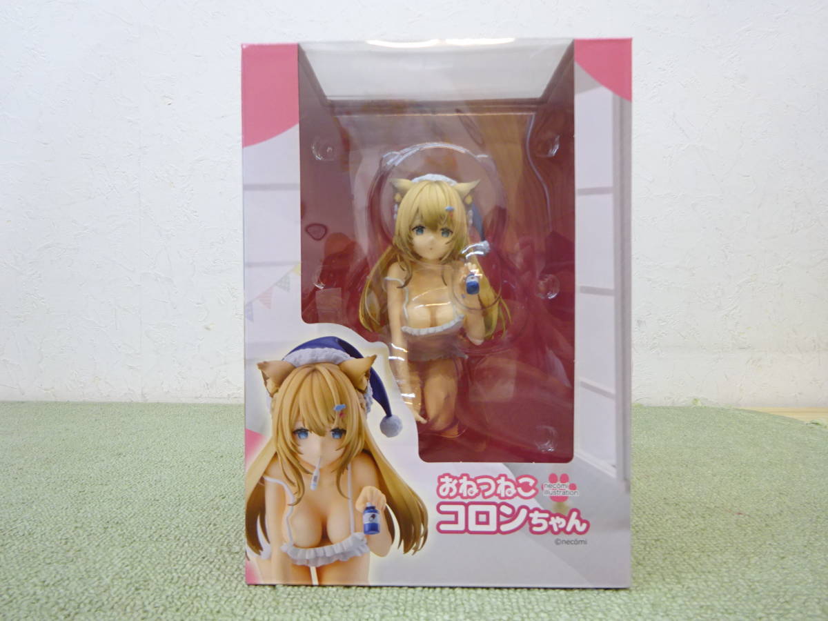 078-Q38) 中古品 necomiイラスト おねつねこ コロンちゃん 完成品 フィギュア 国内正規品 ユニオンクリエイティブ