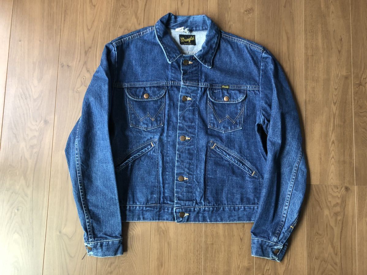 size 44! 80s Wrangler USA製 黒タグ 124mj デニムジャケット