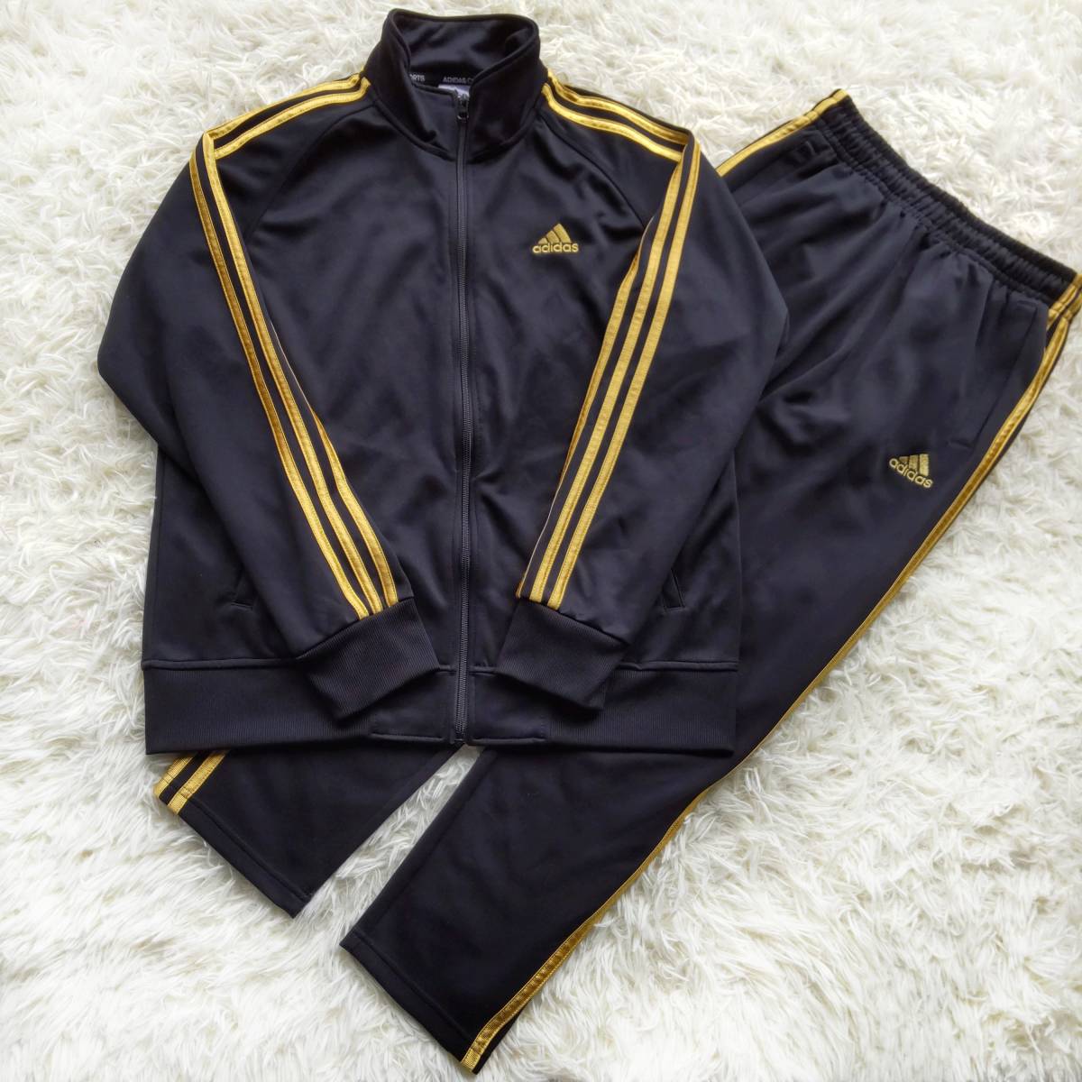 圧巻のXLサイズ アディダス adidas ジャージ セットアップ ブラック 