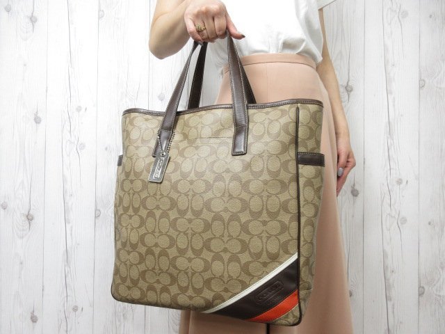 極美品 COACH コーチ シグネチャー トートバッグ ハンドバッグ バッグ