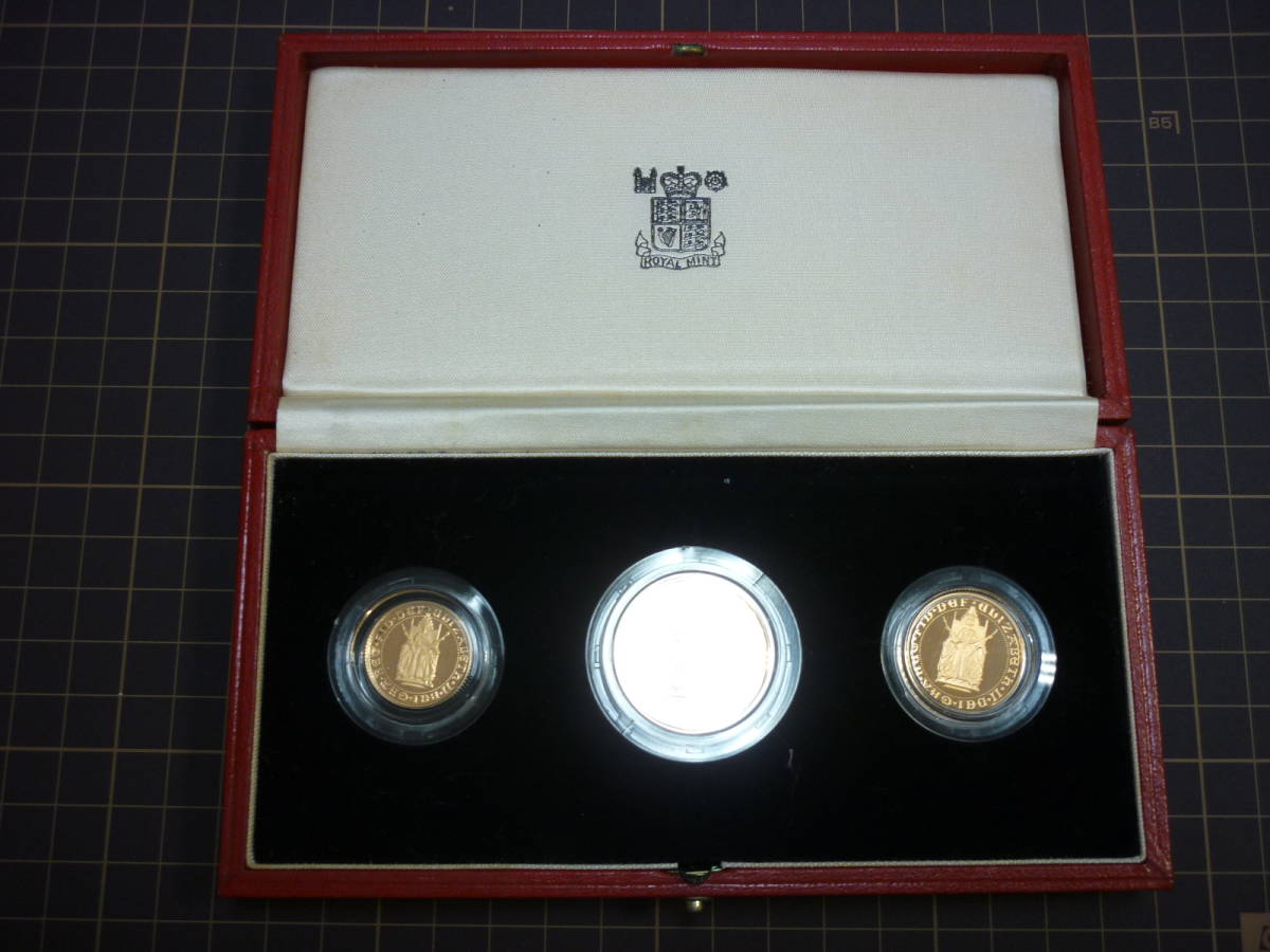 ソブリン金貨 500周年記念 1489-1989 プルーフコイン 3種セット K22/22 