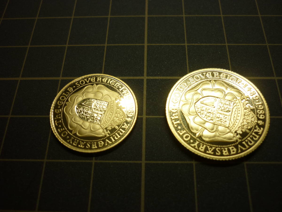 ソブリン金貨 500周年記念 1489-1989 プルーフコイン 3種セット K22/22 