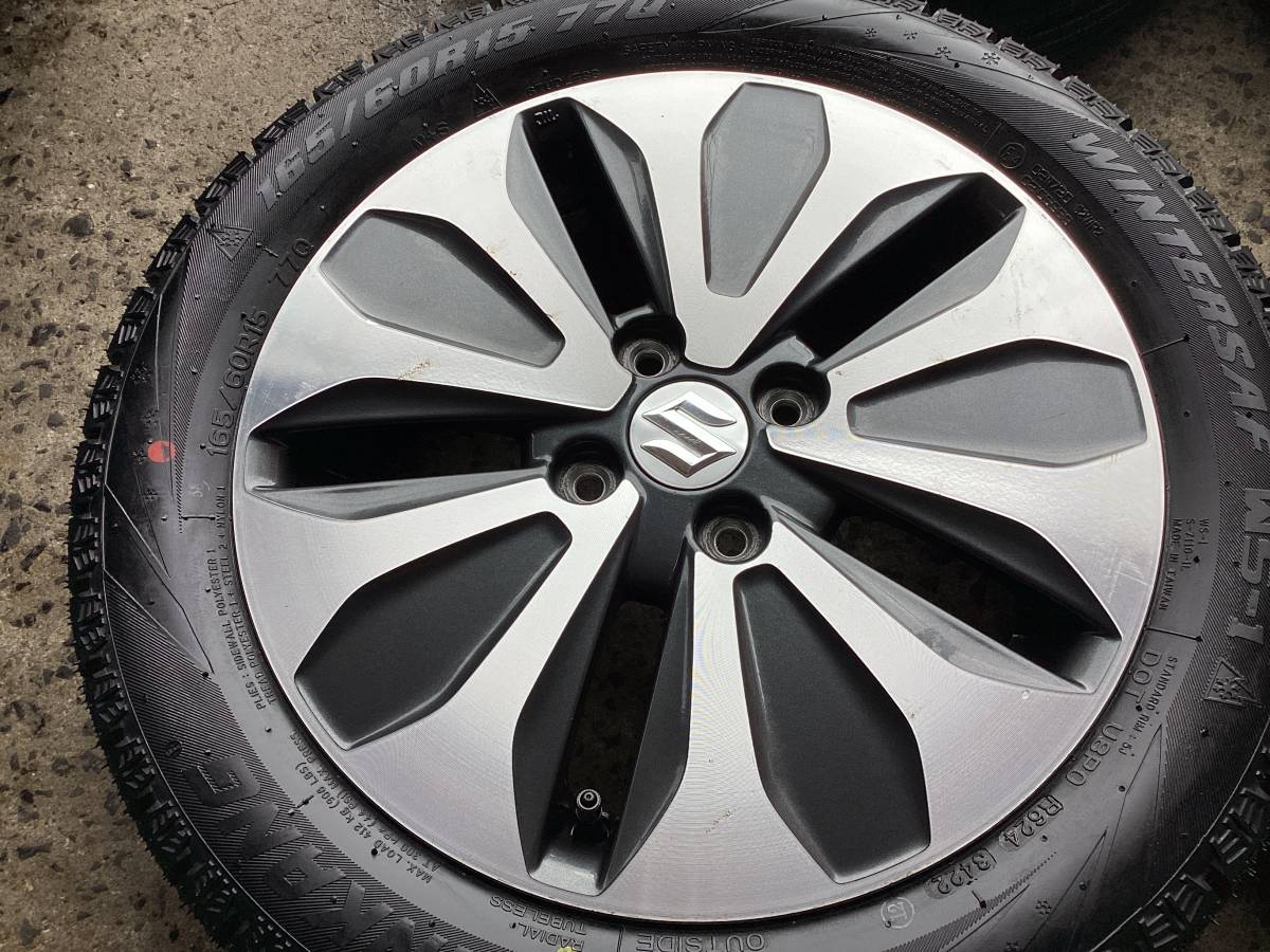M6521 ソリオ 純正 15インチアルミ＆165/60R15 未使用 夏タイヤ4本