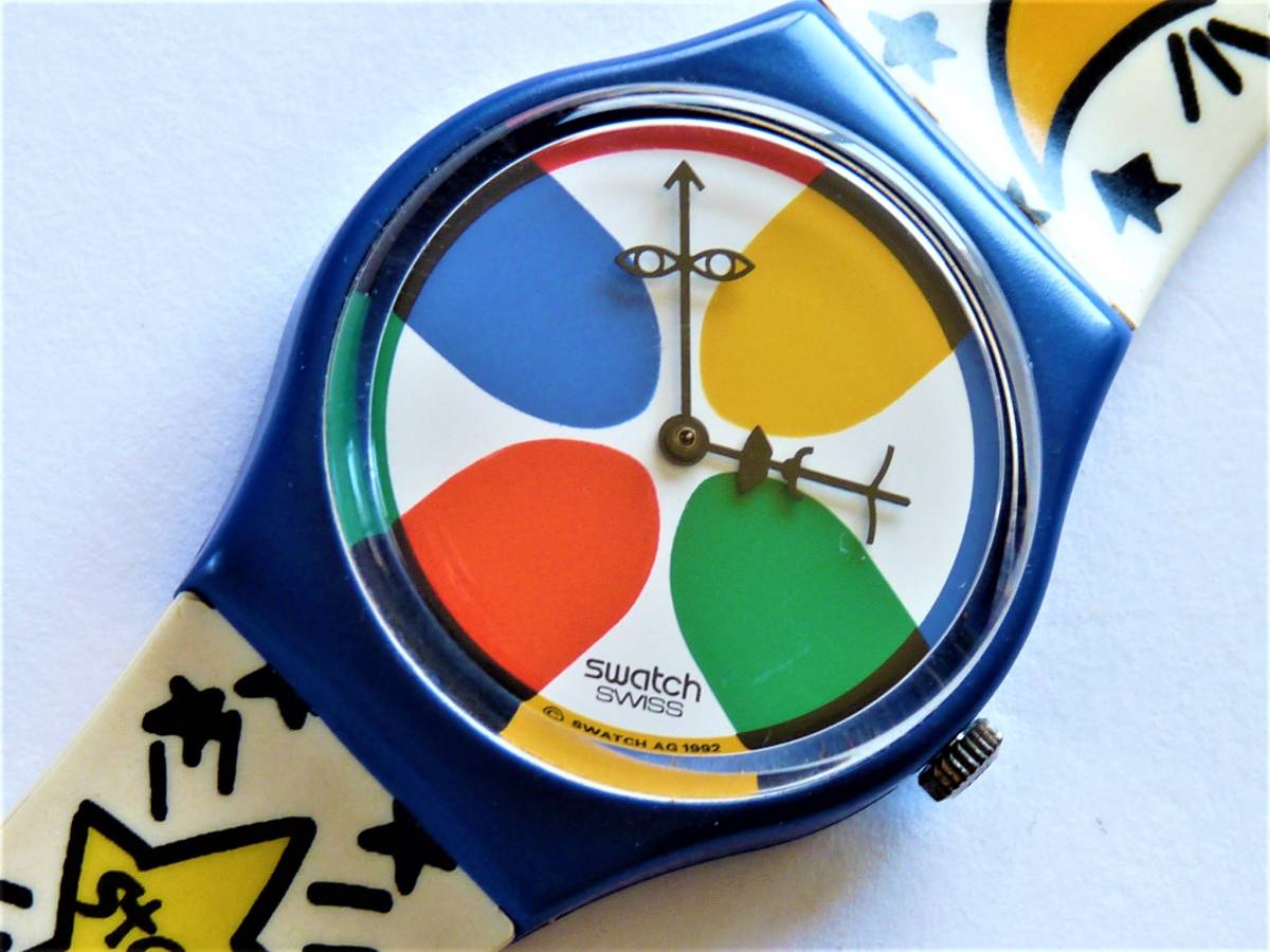 未使用電池交換済 スウォッチ レギュラーモデル Swatch 1993年 スペース ピープル GN134 デザイン:J.C.デカステルバジャック