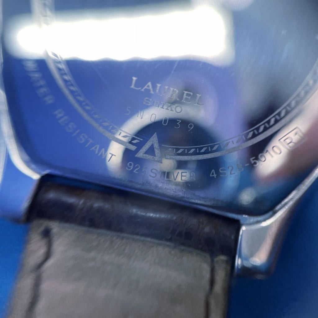 希少美品】SEIKO セイコー LAUREL ローレル SV925 銀無垢 スモセコ 手 
