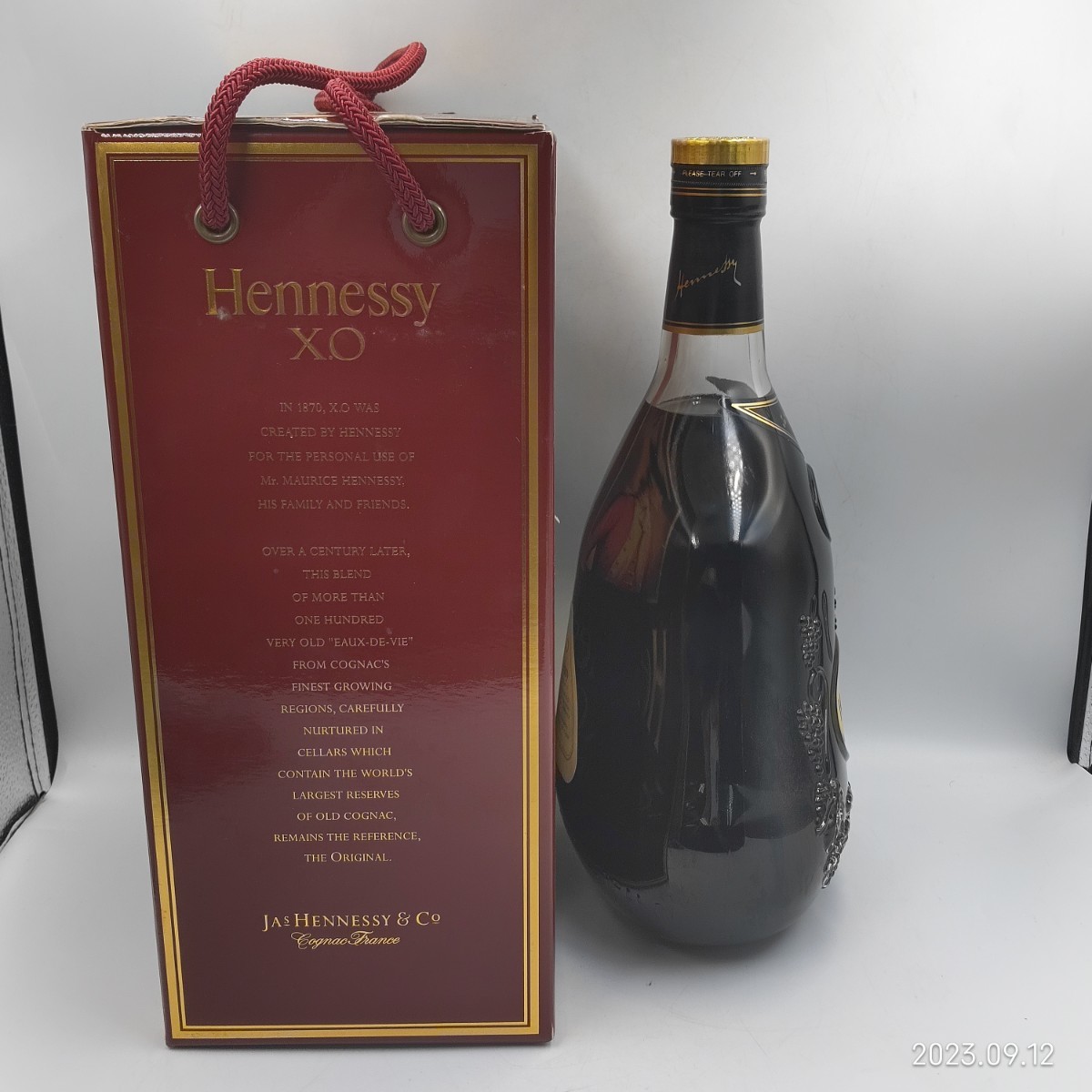 1円～ ヘネシーダブルマグナム Hennessy XO 特大 3000ml 金キャップ 