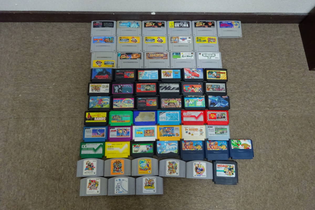 棚4・A380　Nintendo　ス－パ－ファミコン　16点/ファミリーコンピュータ　38点/任天堂64　NUS-006　8点　まとめ62点