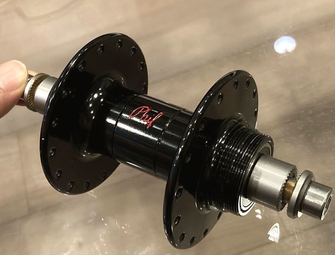 中古未走行 PHILWOOD フィルウッド high flange track hub ハイフランジ トラックハブ 32H リア 黒 両切り 即決 固定 ピスト コグ