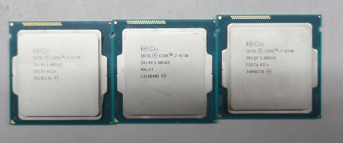 ジャンク】3個セット Intel CPU Core i7-4770 3.40GHz SR149/4790 3.60