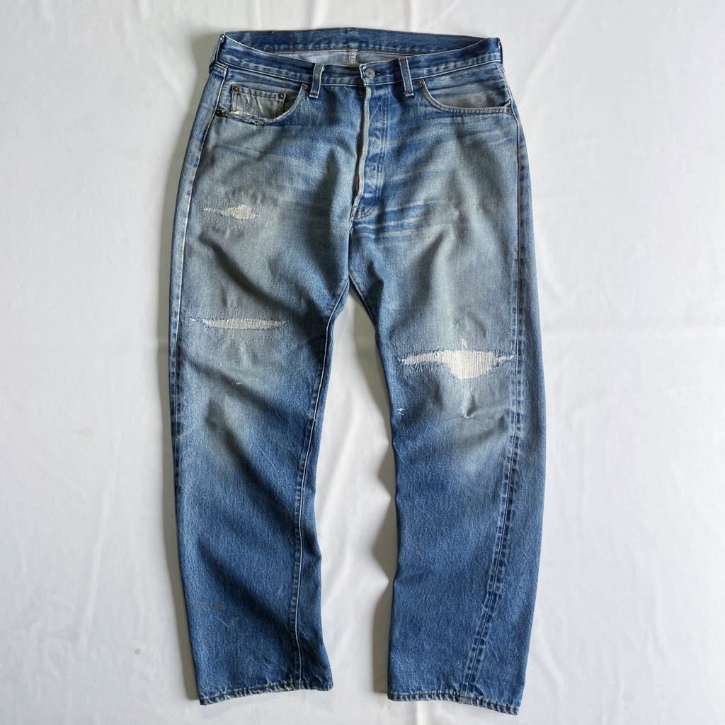 ヒゲ美色☆赤耳 80s USA製 Levis 501 W38L34 オリジナル ビンテージ リーバイス 501 赤耳 Redline セルビッチ