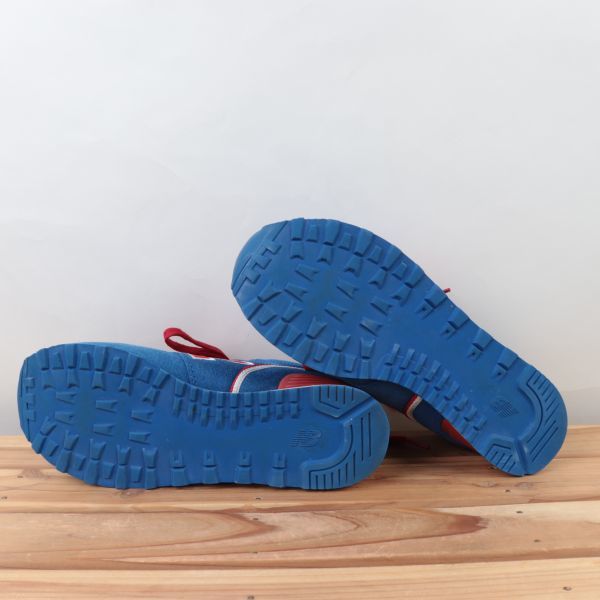 z6589【574】ニューバランス US8 26.0cm/青 ブルー 赤 レッド newbalance メンズ スニーカー 中古