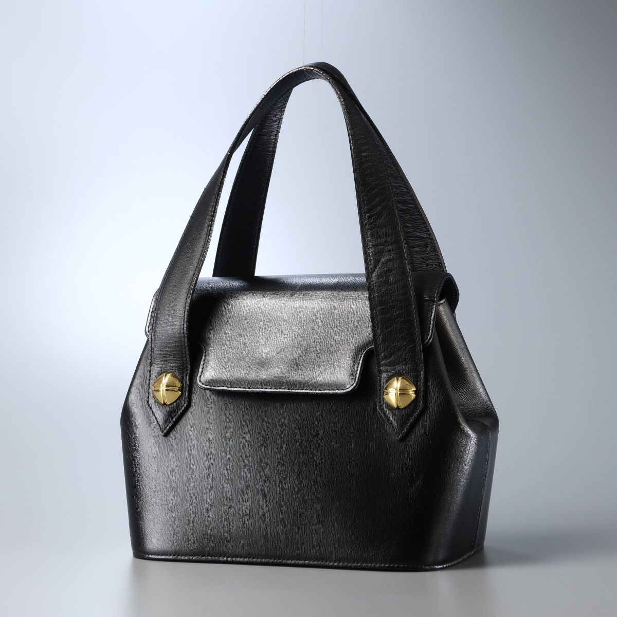 GO3483▽FIGARO Paris/フィガロパリ*本革/レザー*ゴールド金具*ハンドバッグ/レディースバッグ/手提げ鞄*ブラック