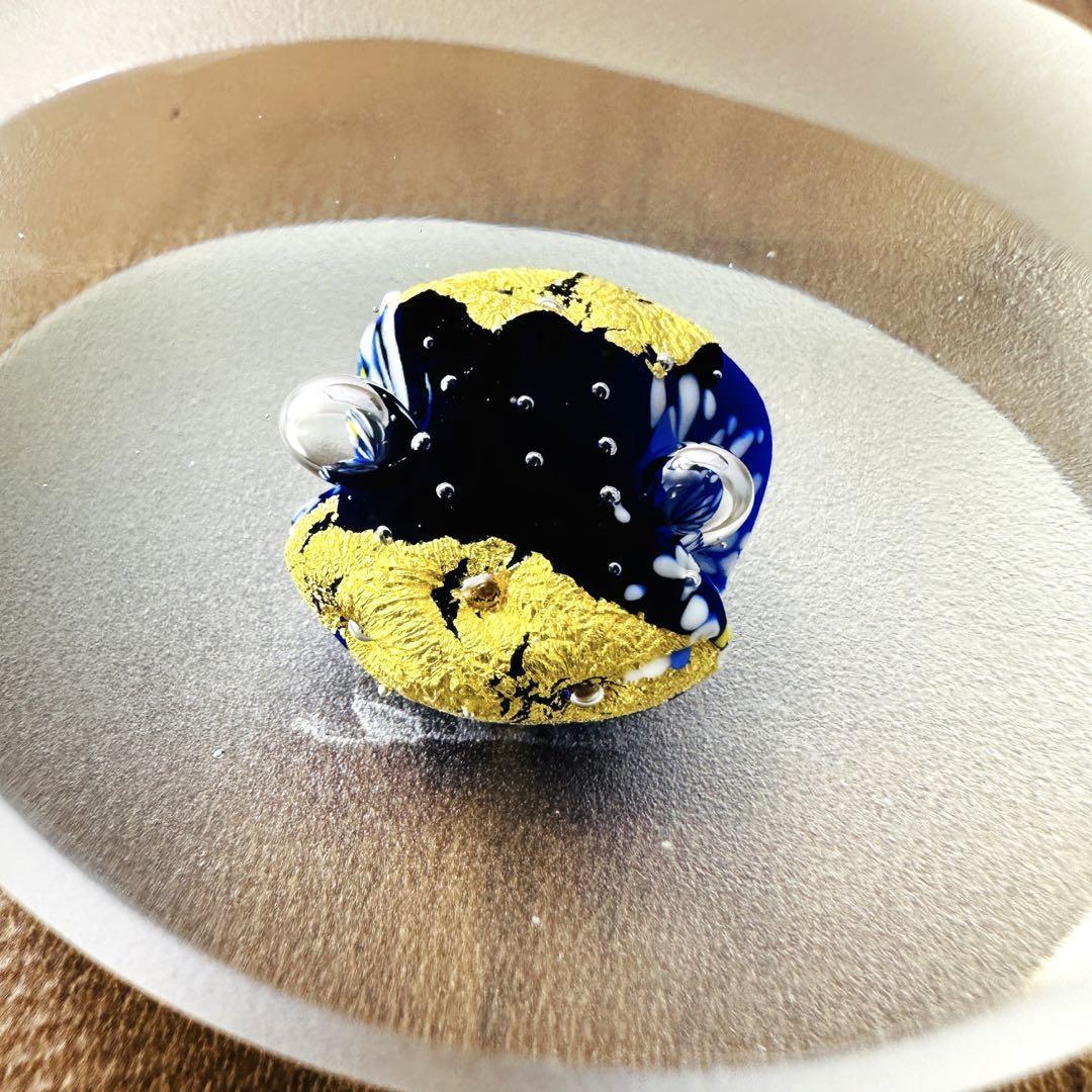 1円【美品】黒木国昭 綾工房 ペーパーウエイト 箱付 硝子 置物 グラス