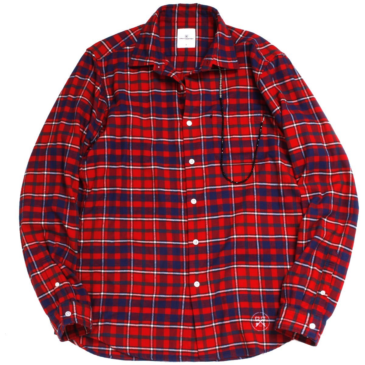 uniform experiment FLANNEL CHECK BEADS CODE REGULAR COLLAR SHIRT 定価28，000円 3 ユニフォームエクスペリメント ネルシャツ ビーズ