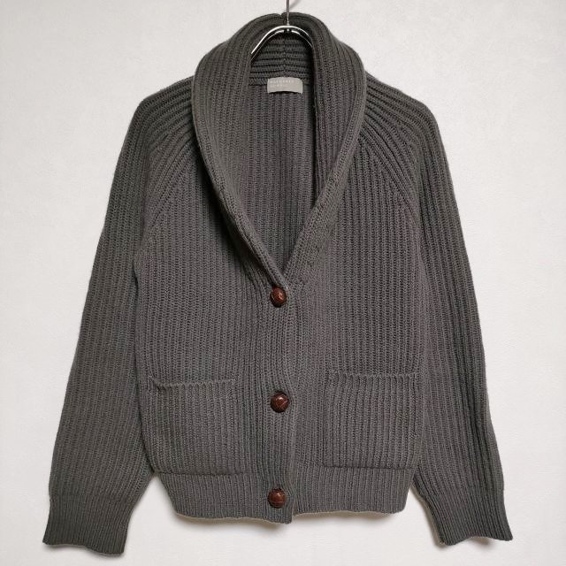 3-0917T∞MARGARET HOWELL 578-264405 ウールカシミヤシルク カーディガン ニット グレー マーガレットハウエル 220621