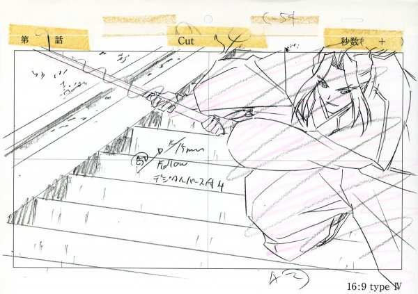 ☆Fate/stay night / フェイト 直筆の原画2枚＋コピーレイアウト