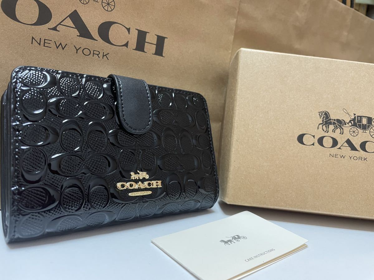 コーチ COACH 二つ折り財布 カーキ C0082 新品、未使用 31【1円