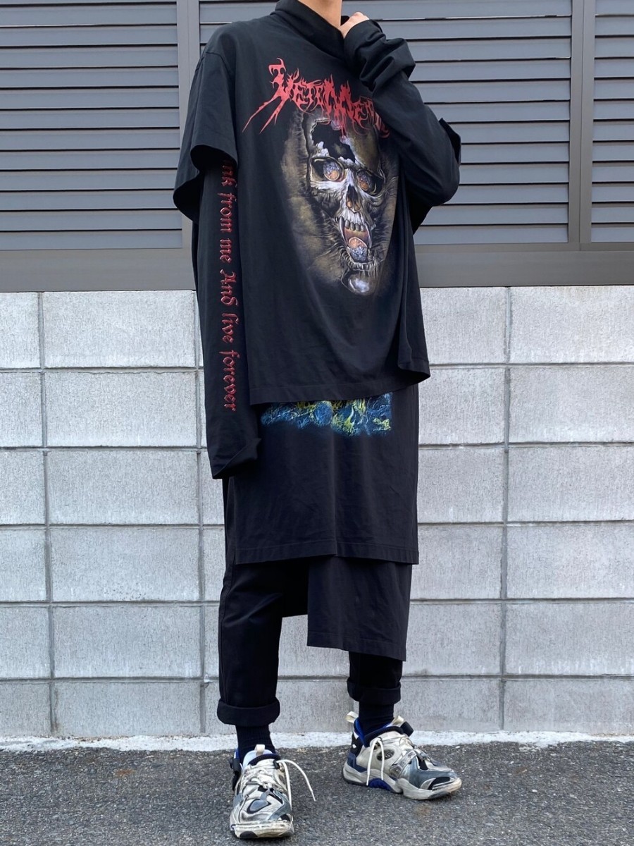 レア【美品】 vetements ヴェトモン スカル レイヤード ドレス T 