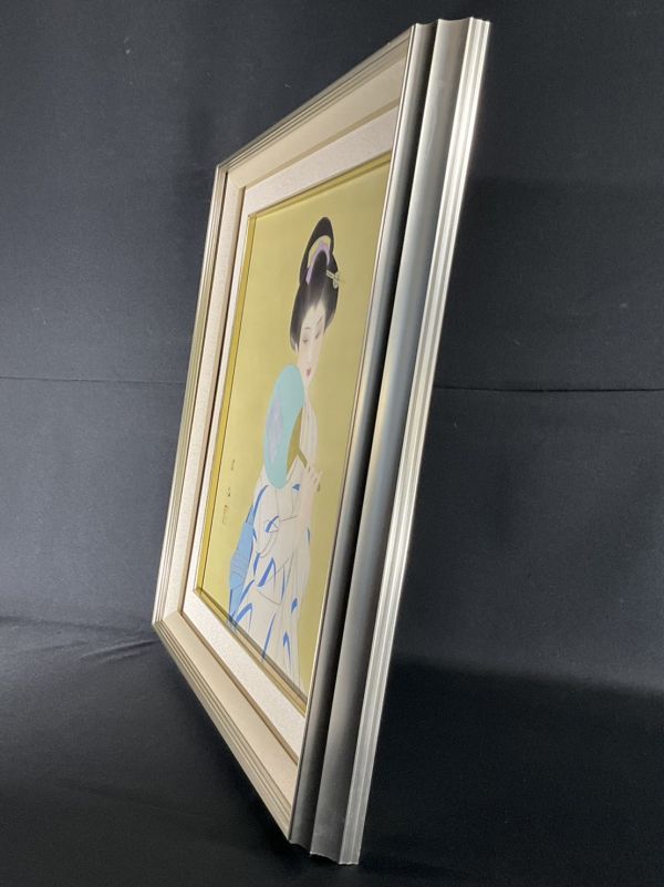 真作 日本画 森之本澄志 女性図 真筆保証 着物美人逸品 額付絵画 2dの 