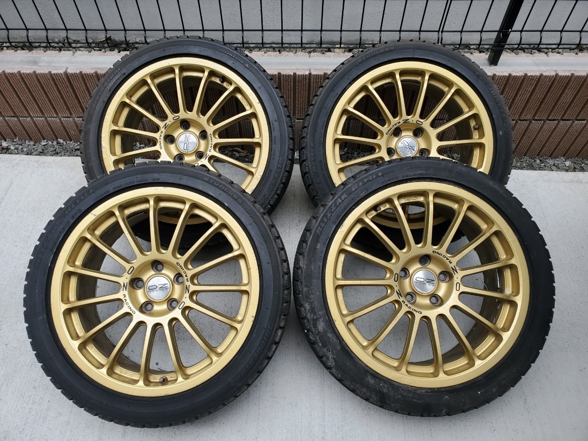 OZ RACING 17インチ 7J +48 5H-100 4本セット★215/45R17 ゴールド レガシィ エクシーガ インプレッサ プリウス BRZ 86