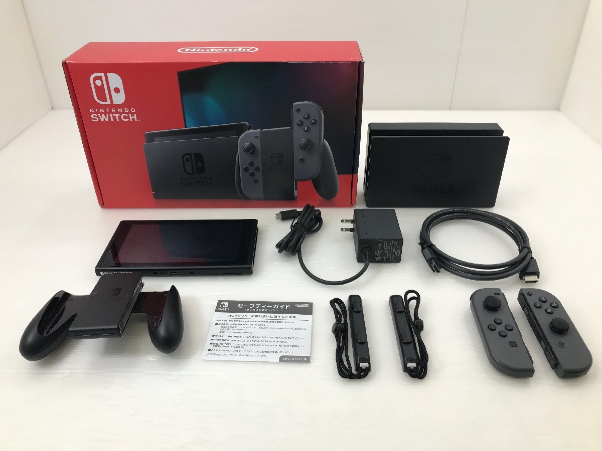 TAG・中古】☆1円 ☆Nintendo Switch本体 新モデル グレー ☆動作確認