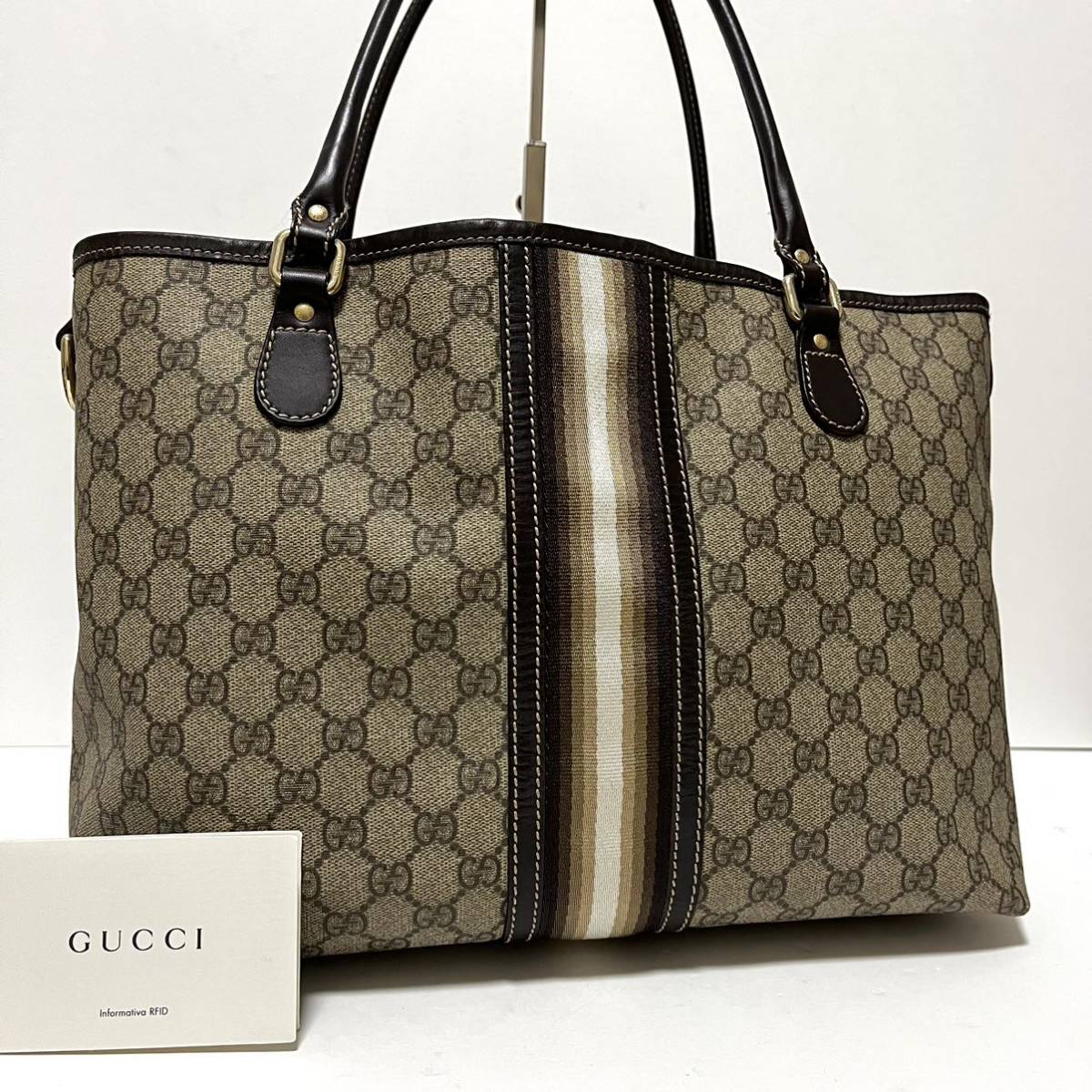 美品】GUCCI グッチ トートバッグ ハンドバッグ 肩掛け GG柄 GG