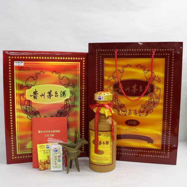 貴州茅台酒（マオタイ酒）15年 53％ 500ml 陶器（重量991g）O23I020015