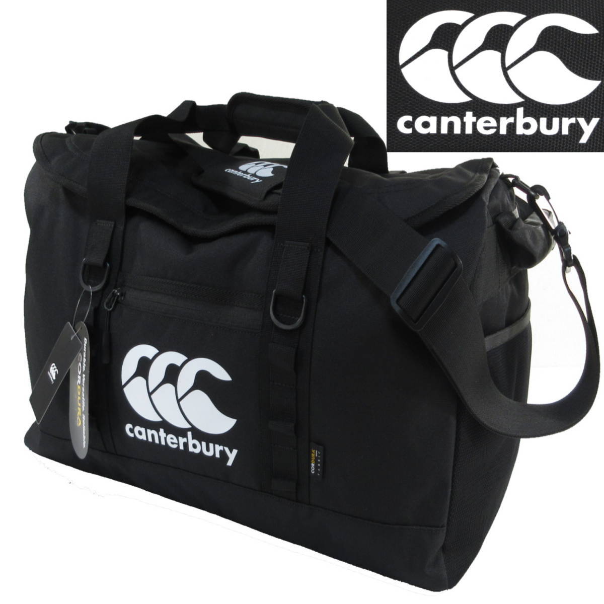 新品◆canterbury◆高耐久 CORDURA DUFFLE BAG 54L ブラック◆カンタベリー ダッフルバッグ ボストンバッグ ラグビー AB07455◆aci J670