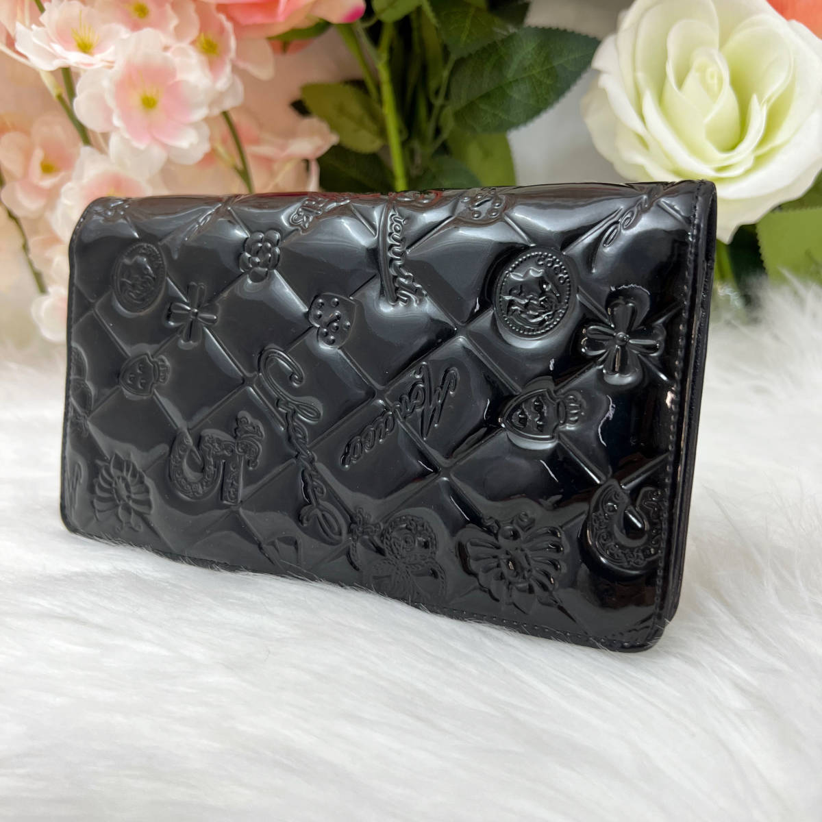 1円スタート 良品 シャネル CHANELパテントレザー アイコンライン 2 