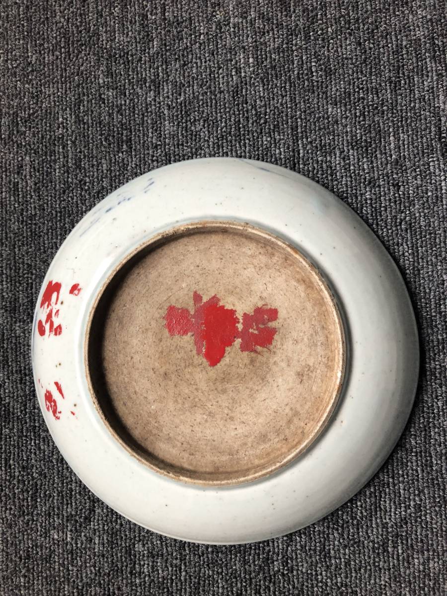 中国骨董魚紋絵皿 唐物 中国 染付 支那皿 皿□染