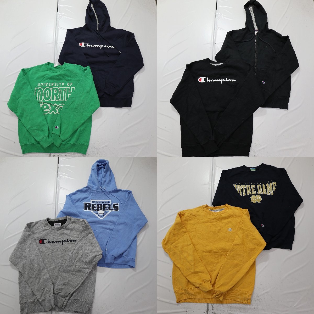 ◎チャンピオンスウェット set フルジップ 丸首フーディーMIX 他 (メンズM) 8枚セット まとめ売り 古着卸 1円スタート 最落なし MP2883