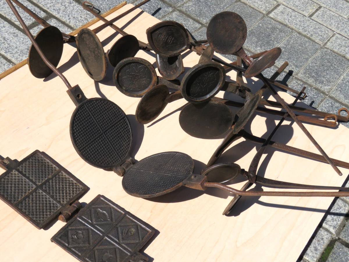 せんべい焼き金型 10点 焼き菓子型 鉄製 菓子型【送料無料】