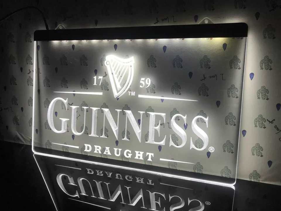 No.NE3W 送料無料 ギネス ビール LED ネオン 看板 GUINNESS ランプ