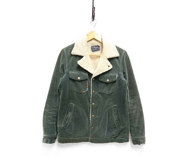 R.H VINTAGE ロンハーマンヴィンテージ コーデュロイ ボア ランチコート ジャケット オリーブ S 正規品 / B2899