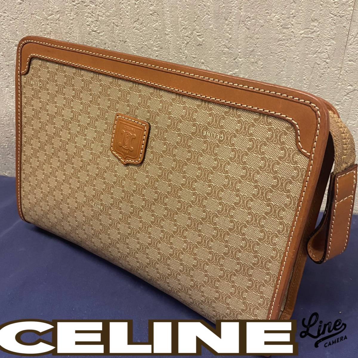 セリーヌ CELINE マカダム柄 1円 PVC ショルダーバッグ レザー 